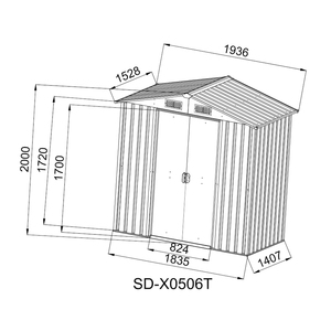 <span class=keywords><strong>Abri</strong></span> de stockage en acier de qualité pour atelier, entrepôts, abris de voiture extérieurs, abris de stockage en acier métallique durable pour vélos, outils de ferme - Product Image 6