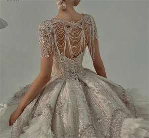 Capa de Novia de Último Diseño, Accesorios de Boda, Velo Largo, <span class=keywords><strong>Bolero</strong></span>, Pedrería, Perlas, Chal de Novia Hecho a Mano - Product Image 1