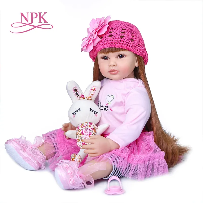 NPK 60cm reborn vinyle jouets fille bébé poupée silicone princesse enfant bébés poupées cadeau d'anniversaire poupée en édition limitée