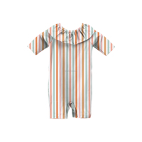 2023 grand enfant filles bouteilles en plastique recyclé à manches courtes à volants Rashguard ensemble filles rétro rangée éruption garde une pièce maillot de bain
