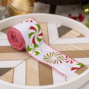Cinta de decoración navideña Papel de regalo Cinta de cáñamo a cuadros Cinta tejida a mano - Product Image 5