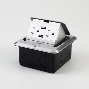 Enchufe de Piso Retráctil de Cobre <span class=keywords><strong>Triple</strong></span> para Brasil con 2 Puertos USB y 2 Tomas de <span class=keywords><strong>Corriente</strong></span>, Clasificación IP44, 250V, 10A/13A/15A, Enchufe Estadounidense - Product Image 5