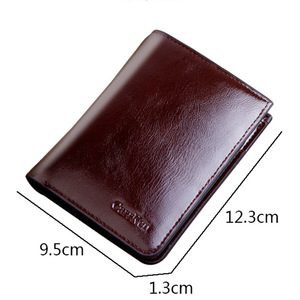 Carrken-cartera clásica de cuero PU con botón para hombre, billetera masculina de sección corta con cera de aceite, monedero, tarjetero - Product Image 2