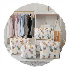 Bamboo Glossy Lightweight Quilt Storage Bag for Clothing Luggage <b>Wardrobe</b>-<b>Large</b> Capacity Waterproof Moistureproof - Product Image 3