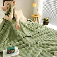 Koreanische Art Sofa decke Freizeit decke Hellgrüne Blasen Puff Luxus Weiche Warme Decke