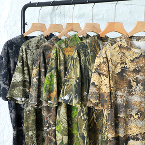 Floresta do verão <span class=keywords><strong>Camo</strong></span> <span class=keywords><strong>Camo</strong></span> Caça Camiseta de manga curta Algodão Camiseta Pradaria <span class=keywords><strong>Timber</strong></span> <span class=keywords><strong>True</strong></span> Brown Camuflagem Caça Camisas