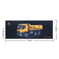 Camion benne RC Huina 1582 1/14 10CH, télécommandé 2.4GHz, contrôle expert par application, fonction Follow Me, en métal, pour intérieur/extérieur
