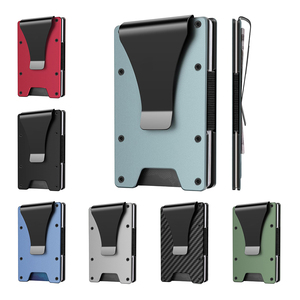 Aluminum RFID Blocking <b>Card</b> <b>Holder</b> with Money Clip for Work Travel Shopping - Product Image 1