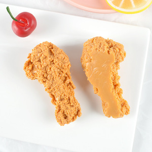 Aimant de réfrigérateur 3D en PVC simulé en forme de cuisse de poulet frit, modèle de jouet, accessoires et matériaux créatifs DIY pour aimants de réfrigérateur, vente en gros - Product Image 1