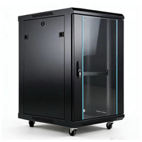 Armoire de serveur de luxe épaissie 19 pouces 750*600*450mm 15U, montable au sol ou au mur, en acier SPCC, pour centre de données et réseau