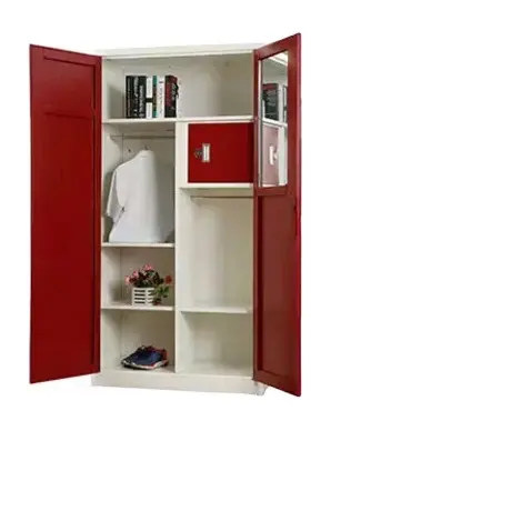 Armario de madera personalizado de 2 puertas, diseño abierto, moderno, para dormitorio