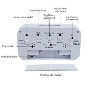 Nhỏ LED Kỹ Thuật Số Đồng Hồ Báo Thức Hoạt Động Đơn Giản Với Snooze Và Đầy Đủ Phạm Vi Độ Sáng Dimmer Có Thể Điều Chỉnh Nhựa Đồng Hồ Báo Thức - Product Image 3