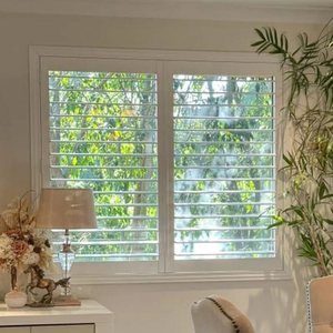 Anyhoo Design moderne persiennes réglables en bois <span class=keywords><strong>Volets</strong></span> de fenêtre en bois Paulownia durable tilleul pour la décoration de la maison - Product Image 2
