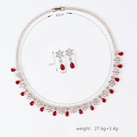 Set Perhiasan Kalung Anting Berlapis Emas Grosir dengan Zircon AAA untuk Wanita, Hadiah Pernikahan, Pertunangan, dan Pesta