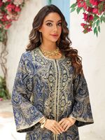 Robe de soirée musulmane, mode Dubaï, Abaya Kaftan, broderie florale, Jalabiya, robe longue arabe marocaine, Abayas pour femmes musulmanes