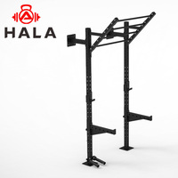 Estación Multifuncional de Gimnasio HALA-LY069, Soporte para Ejercicios de Crossfit con Barra de Dominadas y Soporte para Sentadillas