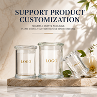 Vente en gros de pots à bougies en verre épais, contenants à bougies vides avec boîte d'emballage, logo personnalisé, plusieurs tailles, avec couvercle en verre