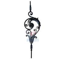 Balustre décoratif en fonte à motifs, revêtement poudré anti-résistant, pour pièces d'escalier intérieur