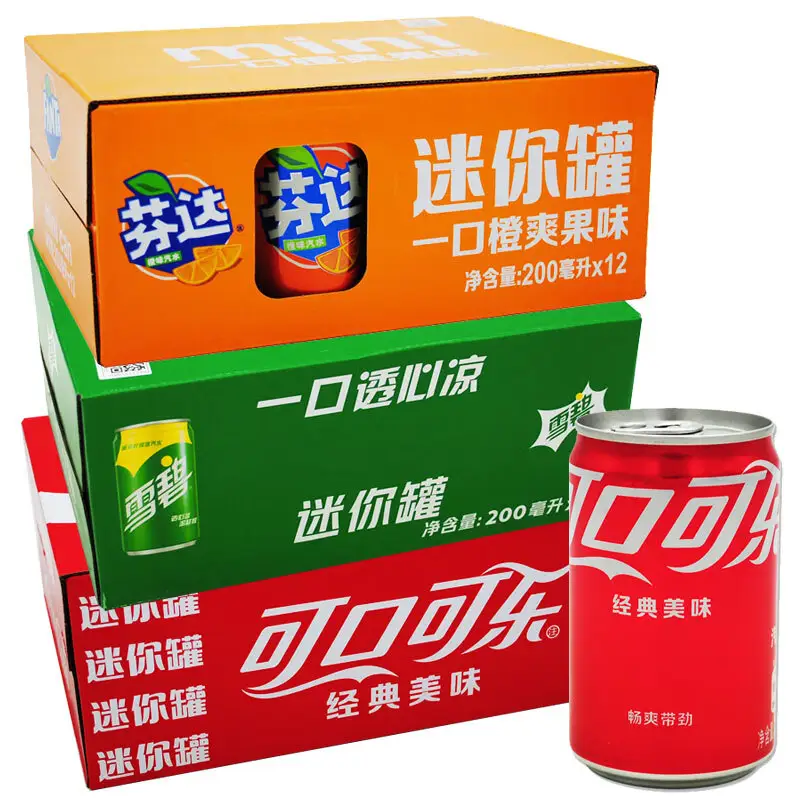 Mini Coca-Cola Fanta Sprite 200mL Sugar-free Zero-calorie Carbonated Soft Drinks