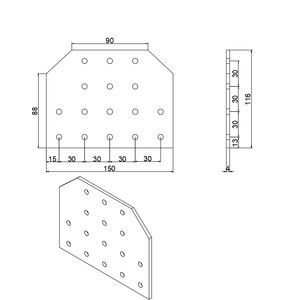 لوحة وصل على شكل حرف T من الشركة المصنعة الصينية 6192 30*90 16 فتحة 3090 للرفوف وطاولات الروبوت 30x90 40x120 3090 40120 - Product Image 2