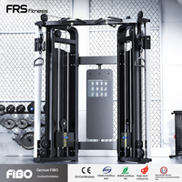Appareil de musculation multifonctionnel commercial en acier : Crossover à câbles, Smith Machine et Power Rack combinés, avec pile de poids de 140 kg