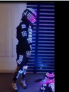 Couleur changeante Rave scène rougeoyante danse Performance porter LED Robot Costume LED clignotant prédateur éclairé Costume de fête - Product Image 2