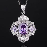 Pulsera de Cuero de Lujo con Esmeraldas y Amatistas, Chapada en Plata de 18K con Circonitas, para Mujer