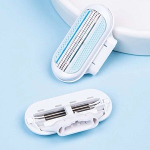 Women's Manual Razor Triple Blade Stainless Steel Underarm Hair <b>Removal</b> Tool Plastic Handle - Product Image 1