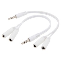 3.5Mm 1 Pria Ke 2 Wanita Audio Splitter Earphone Kabel Mic Headphone Adapter untuk Telepon Headset Laptop Komputer PC