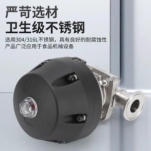 Vanne à diaphragme à installation rapide de qualité pharmaceutique en acier inoxydable 304, type Baode, vanne pneumatique, vannes de régulation - Product Image 5