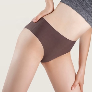 Ropa interior de seda de hielo europea y <span class=keywords><strong>americana</strong></span> para <span class=keywords><strong>mujer</strong></span>, bragas sólidas de cintura alta, lencería sin rastro de alta elasticidad para <span class=keywords><strong>mujer</strong></span> - Product Image 2