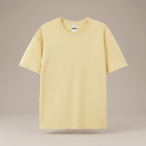 เสื้อยืดถักนิตติ้งผู้ชายสุดหรู ผ้าฝ้าย 100% ระบายอากาศได้ดี ทรงโอเวอร์ไซส์ คอวี ไซส์พลัส ดีไซน์เรียบ สำหรับการปรับแต่ง - Product Image 3