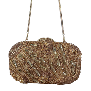 Bolso de mano único con diseño de mano de esqueleto y pedrería, deslumbrante bolso de noche con calavera de cristal, bolso de mano espeluznante de Halloween para mujer - Product Image 4