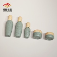 Haut de gamme Imitation Pierre Série Verre Ensemble Bouteille Transfert D'eau Impression Imitation Bois Grain Cap Skincare Bouteille