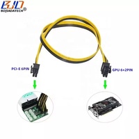 Câble d'alimentation PCI-E 6 broches mâle vers 8 broches 6+2 broches pour carte graphique GPU, 18AWG 0,5M 0,6M 0,8M pour serveur DELL HP, carte de dérivation d'alimentation