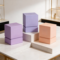 Boîte en papier rigide carrée de luxe avec couvercle et base, emballage écologique personnalisé avec logo imprimé, pour parfums, cosmétiques, bougies parfumées, cadeaux