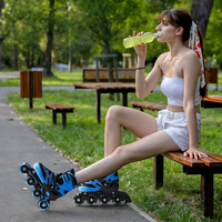 Sports de plein air OEM vente en gros taille réglable patins à roues alignées chaussures couleur rose patins à roulettes populaires avec des prix bon marché