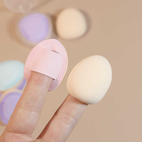 Mini houppette de maquillage extensible effet coton, ultra douce, pour fond de teint, utilisation humide et sèche, houppette cosmétique pour base de maquillage