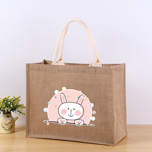 Borsa in juta di lino di alta qualità con Logo personalizzato stampato borsa <span class=keywords><strong>da</strong></span> <span class=keywords><strong>viaggio</strong></span> riutilizzabile borsa <span class=keywords><strong>per</strong></span> il trasporto elegante lettera - Product Image 4