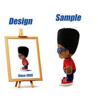 Fabricant chinois Shengye, figurine en peluche personnalisée de personne noire avec lunettes, jouet pour la promotion publicitaire des entreprises