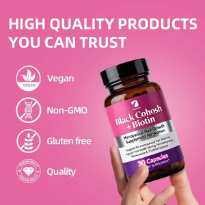 Complément alimentaire OEM Black Cohosh Biotine pour la santé capillaire pendant la péri-ménopause, la ménopause et la post-ménopause - Product Image 5