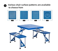 Table pliante de camping en plastique 4 places, table de pique-nique en aluminium et plastique, style valise, table de repas, vente chaude, prix bas, jardin, extérieur, ABS