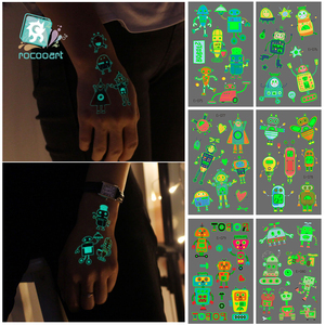 Impermeable personalizada que brillan en la oscuridad de los niños extraíble <span class=keywords><strong>tatuaje</strong></span> temporal los niños <span class=keywords><strong>robot</strong></span> máquina de <span class=keywords><strong>tatuaje</strong></span> pegatinas - Product Image 2