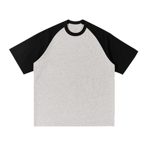 Hot New Arrival Unisex 100% Cotton Women <b>T</b>-<b>Shirt</b> Color Block Patchwork <b>Plain</b> Blank <b>Oversize</b> Men <b>T</b> <b>Shirt</b> - Product Image 6