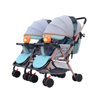 Cochecito Doble Desmontable de Dos Vías, Ligero, con Tubo de Acero, Puede Sentarse y Recostarse, Plegable para <span class=keywords><strong>Trillizos</strong></span> - Product Image 1