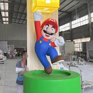 Estatua de Fibra de Vidrio de Tamaño Real de Personaje de Dibujos Animados para Exteriores, Superhéroe Mario, para Decoración de Tiendas y Centros Comerciales - Product Image 1