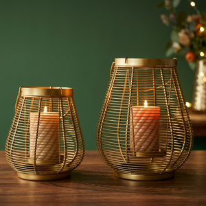 Luxury Gold Wire Candle Lantern Metal Candle Holder Handmade <b>Decorative</b> Lamp for Wedding Christmas Home <b>Decor</b> - Product Image 3