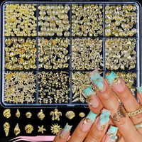 12 Grilles de Breloques et Décorations 3D en Alliage Thème Océan avec Motifs Étoile de Mer et Tortue Marine - Ensemble Mixte pour la Décoration d'Ongles