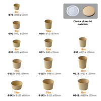 4oz 26oz Tasse à crème glacée personnalisée Boîte artisanale Bols à soupe en papier avec couvercles