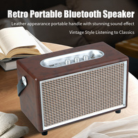 Altavoz Inalámbrico Portátil Retro de Madera de Alta Calidad para Exteriores, Salida de 40W, Batería de 5000-10000mAh, Compatible con Teléfonos Móviles y Computadoras